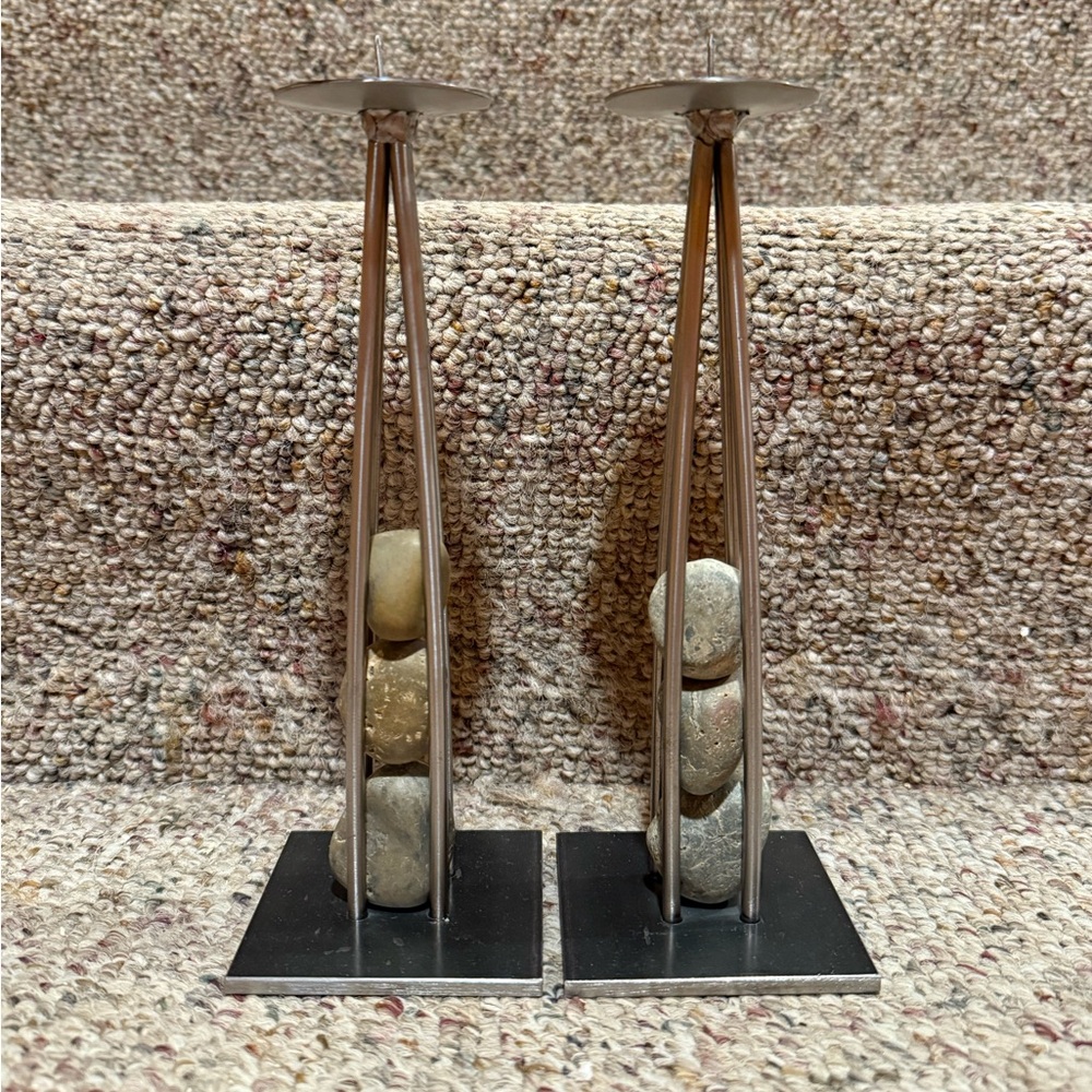Pair of Vintage Festa & Co Iron Candlestick Holders - Brand New Condition